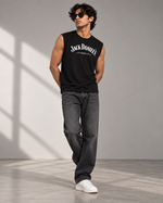 Load image into Gallery viewer, Men Round Neck Black Sleeveless T-Shirt

