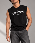 Load image into Gallery viewer, Men Round Neck Black Sleeveless T-Shirt
