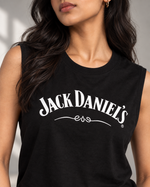 Load image into Gallery viewer, Women Round Neck Black Sleeveless T-Shirt
