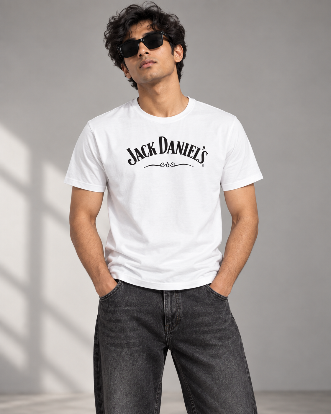 Solid Men Round Neck White T-Shirt