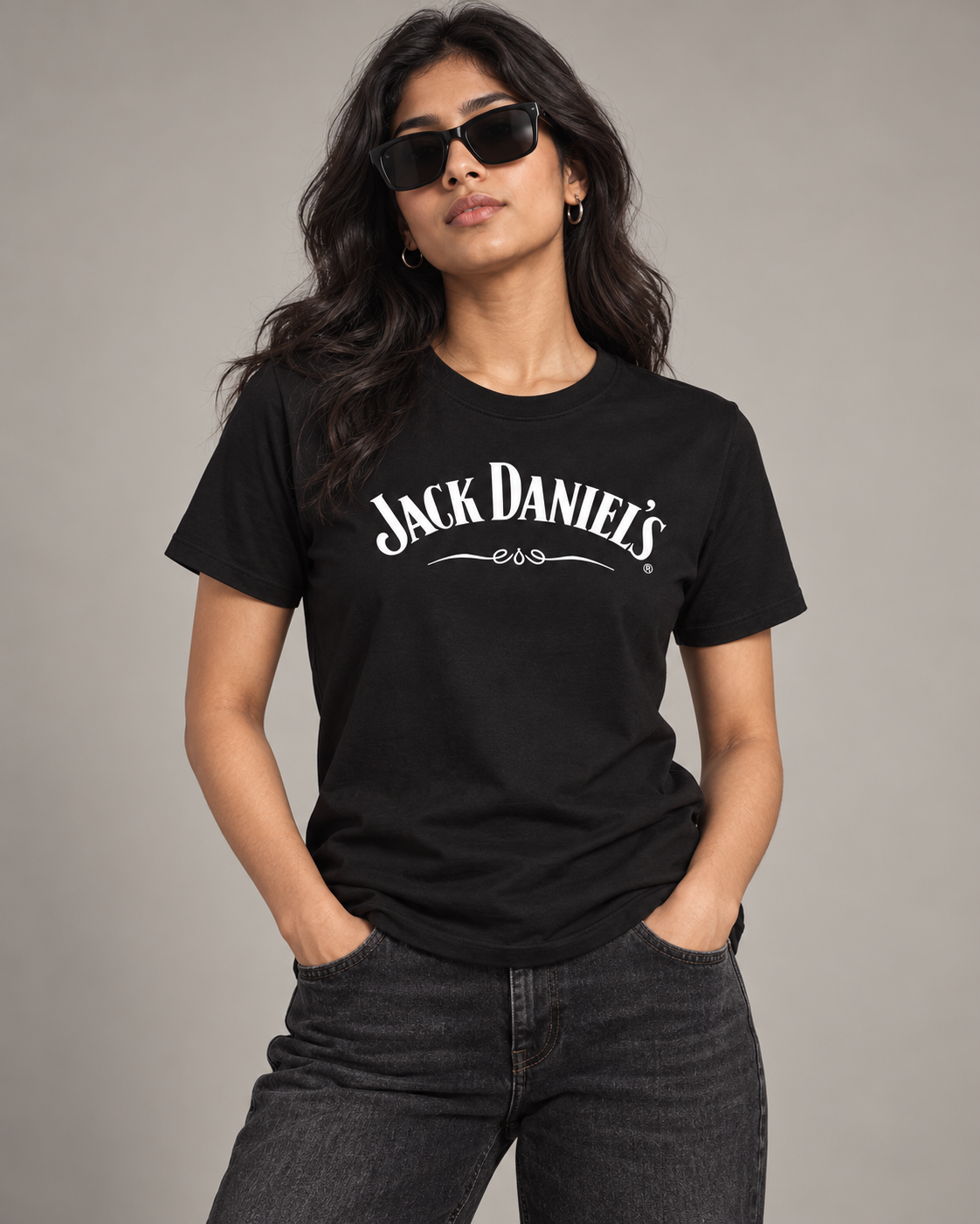 Solid Women Round Neck Black T-Shirt