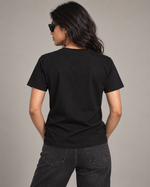 Load image into Gallery viewer, Solid Women Round Neck Black T-Shirt
