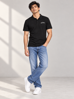 Load image into Gallery viewer, Men Polo Neck Black T-Shirt
