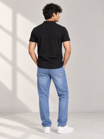 Load image into Gallery viewer, Men Polo Neck Black T-Shirt
