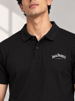Load image into Gallery viewer, Men Polo Neck Black T-Shirt
