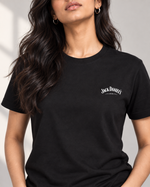 Load image into Gallery viewer, Solid Women Round Neck Black T-Shirt

