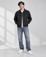 Load image into Gallery viewer, Men Black Denim Jacket
