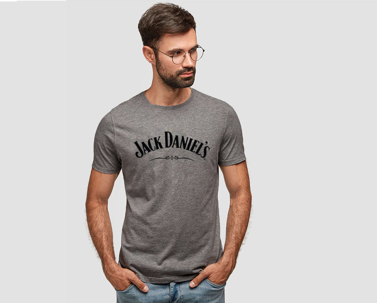 Solid Men Round Neck Grey T-Shirt