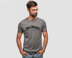 Solid Men Round Neck Grey T-Shirt