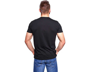 Printed Men Round Neck Black T-Shirt