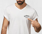 Load image into Gallery viewer, Solid Men V Neck White T-Shirt

