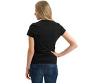 Load image into Gallery viewer, Printed Women Round Neck Black T-Shirt
