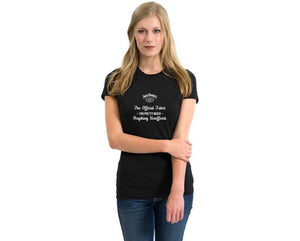 Printed Women Round Neck Black T-Shirt