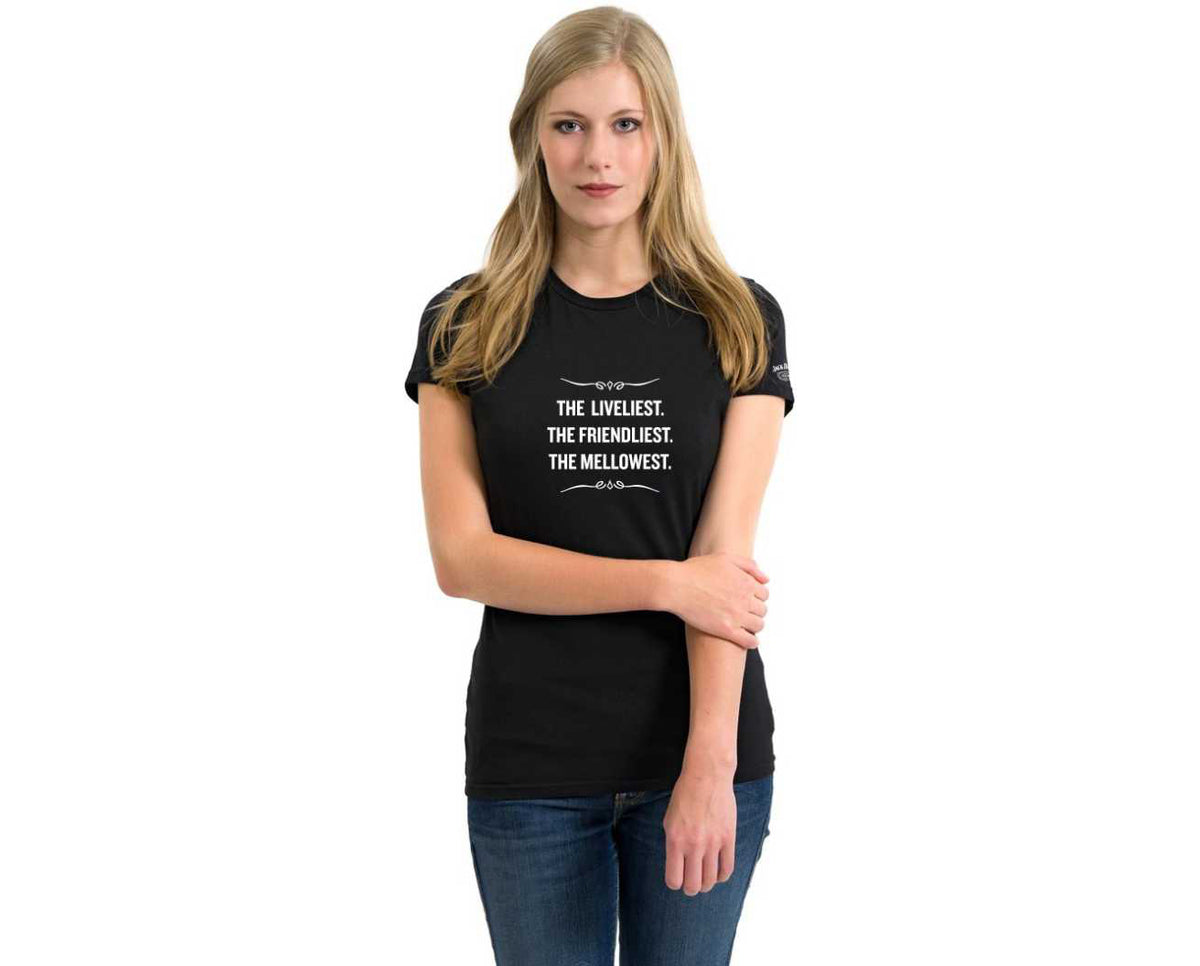 Solid Women Round Neck Black T-Shirt – The Jack Daniel's Store