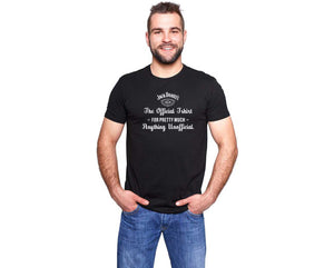 Printed Men Round Neck Black T-Shirt